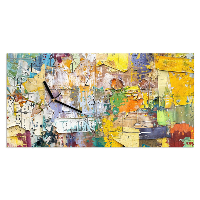 Wanduhr Abstrakte & Kunst aus Glas – Querformat 60 × 30 cm mit Ziffernblatt Elegant