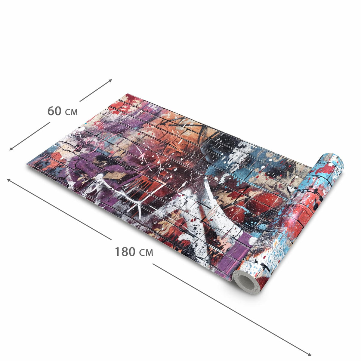 Wasserabweisender Küchenteppich mit Motiv Graffiti- Mauer in der Grösse 60x150 cm