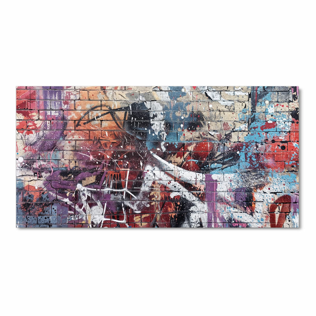 Küchenteppich mit Motiv Graffiti- Mauer in Frontansicht - sicher aufbewahren
