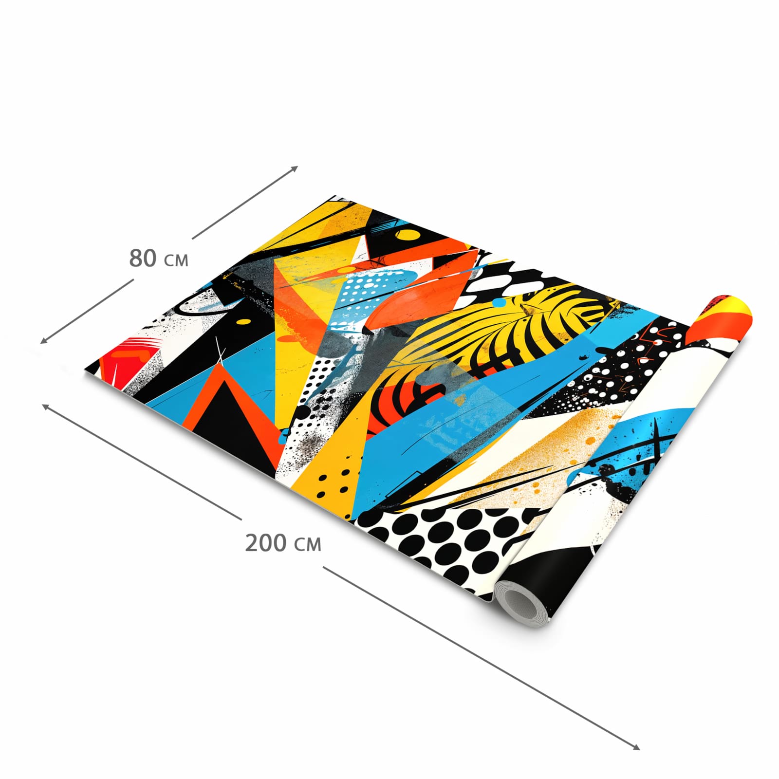Bodenschonender waschbarer Küchenteppich mit Motiv Kunst des Abstrakte in der Grösse 80x250 cm