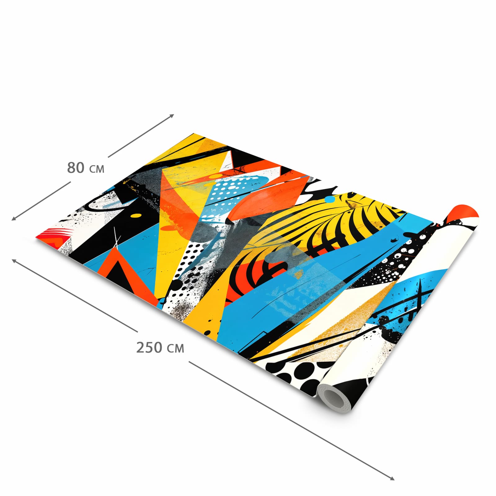 Organisierender Küchenläufer mit Motiv Kunst des Abstrakte in der Grösse 80x250 cm