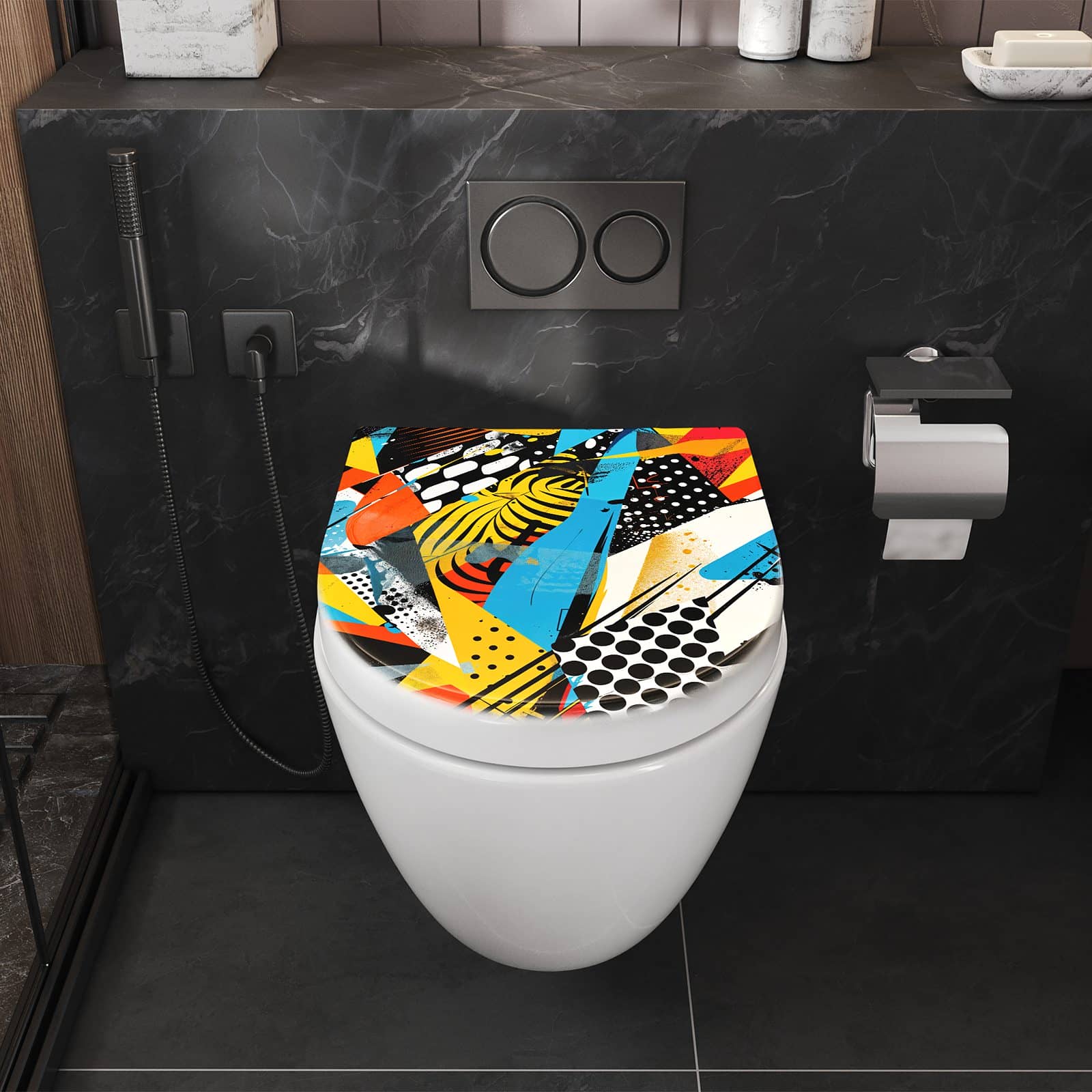 WC-Sitz mit Absenkautomatik Kunst des Abstrakte