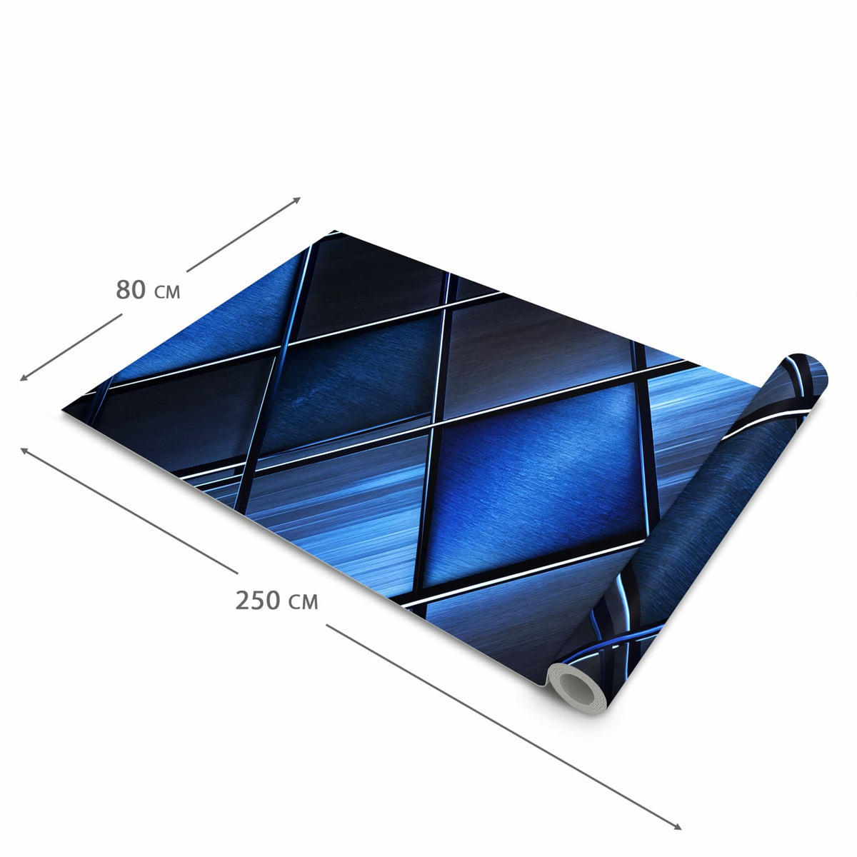 Formstabiler rutschfester Küchenteppich mit Motiv Blaue Kacheln in der Grösse 60x150 cm