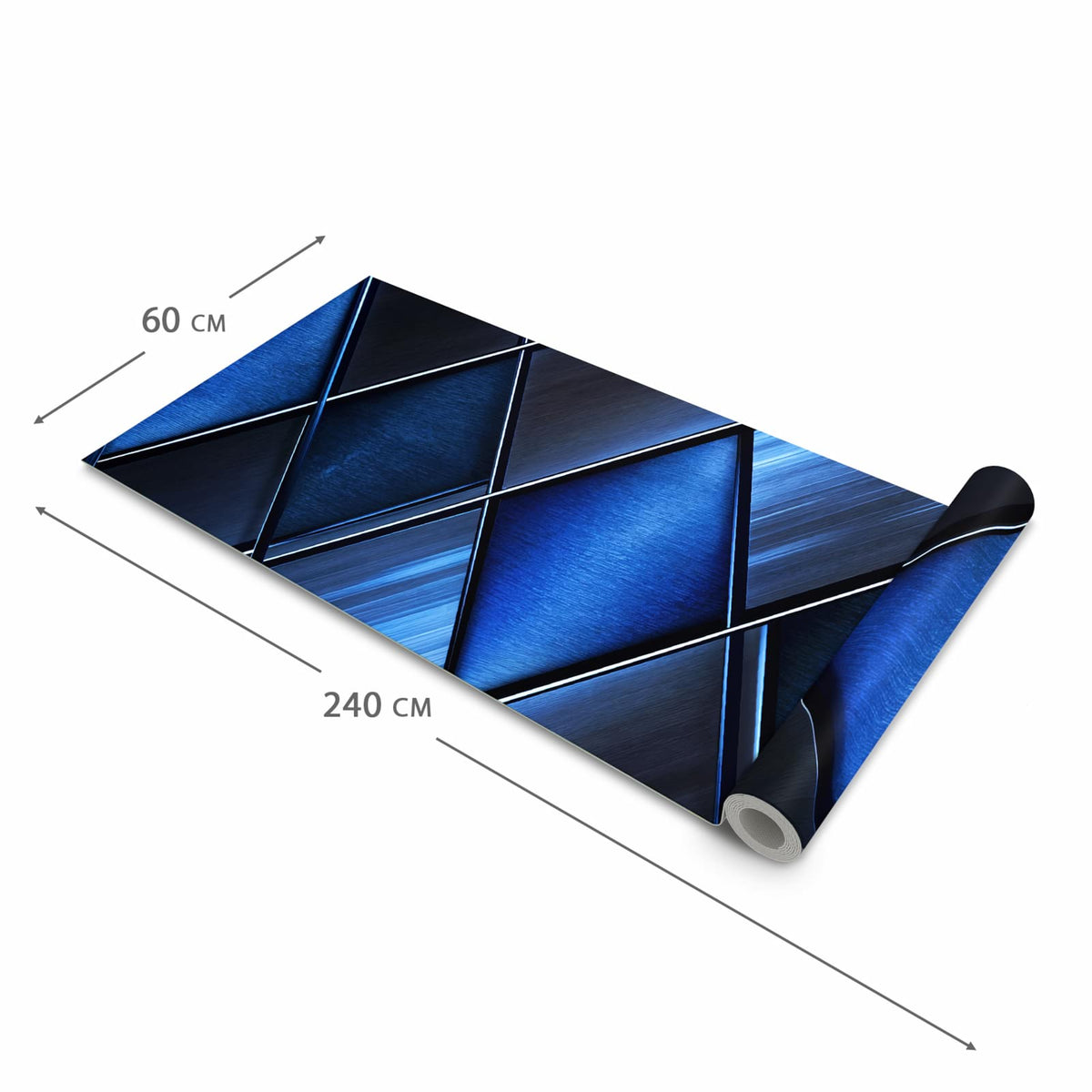 Feuchtigkeitsresistenter dünner Küchenteppich mit Motiv Blaue Kacheln in der Grösse 60x150 cm