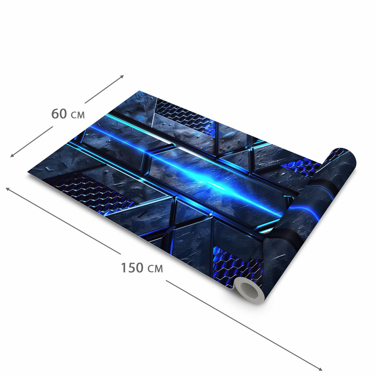 Fleckenresistenter Küchenteppich mit Motiv Futuristisches Design in der Grösse 60x120 cm