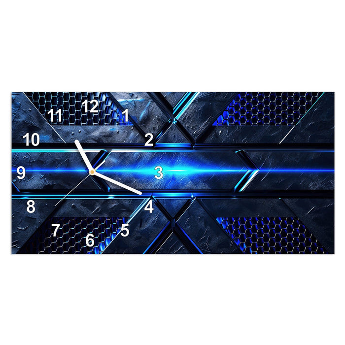 Wanduhr Futuristisches Design aus Glas – Querformat 60 × 30 cm mit Ziffernblatt Modern
