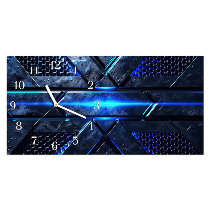 Wanduhr Futuristisches Design aus Glas – Querformat 60 × 30 cm mit Ziffernblatt Klassisch