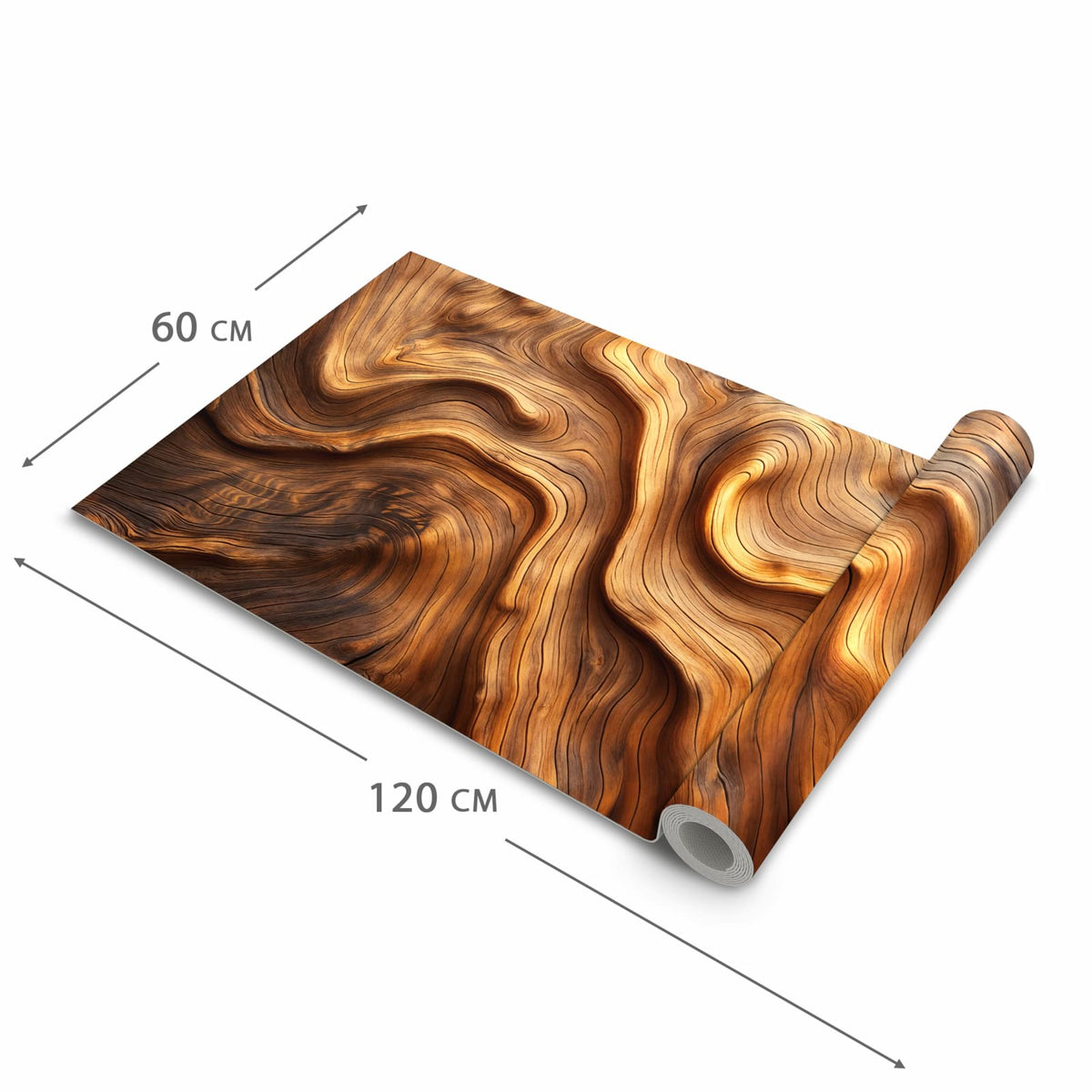 Rutschfester Küchenläufer mit Motiv Holzstruktur in der Grösse 60x120 cm