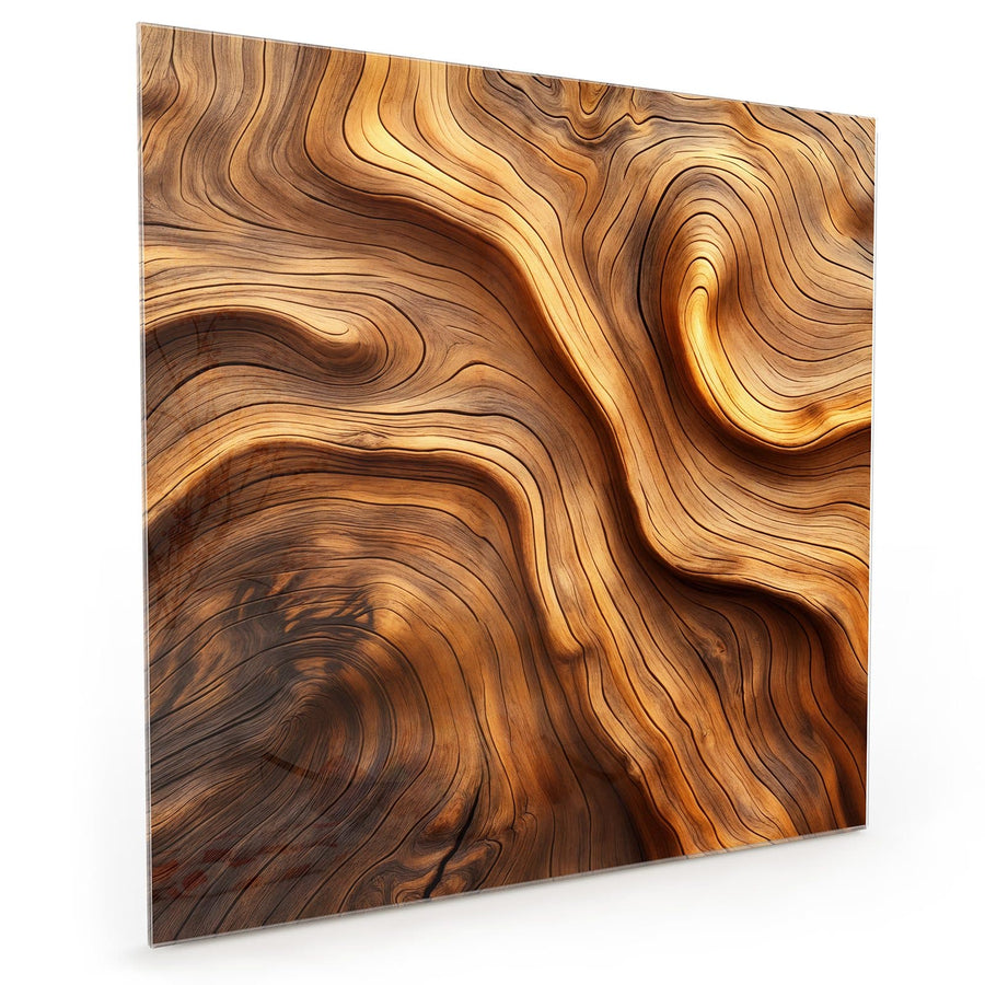 Maße Küchenrückwand Wellige Holzmaserung aus Glas