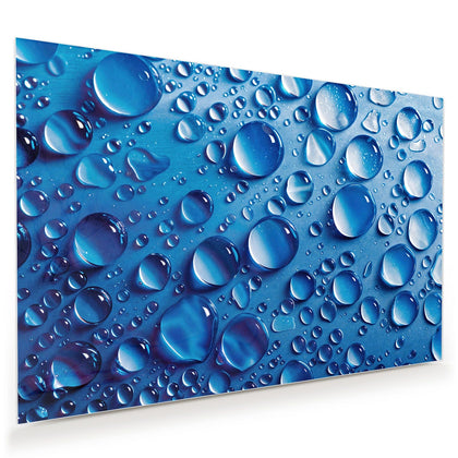 Wandbild mit dem Motiv Tropfen auf Blau