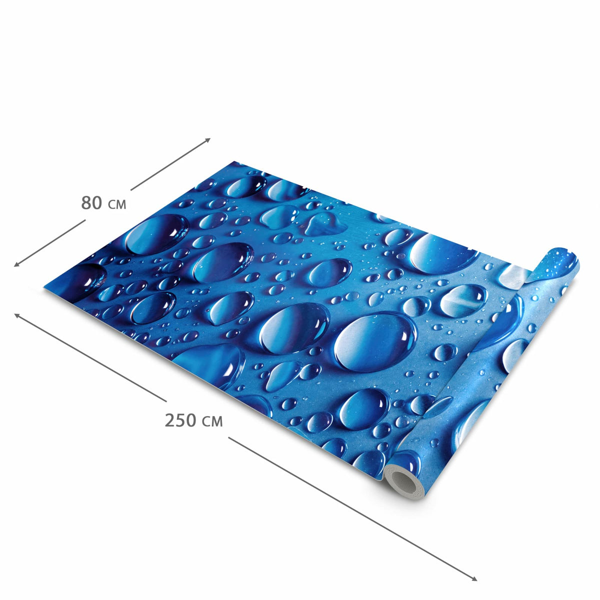 Geräuschdämpfender Läufer für die Küche mit Motiv Wassertropfen in der Größe 60x90 cm