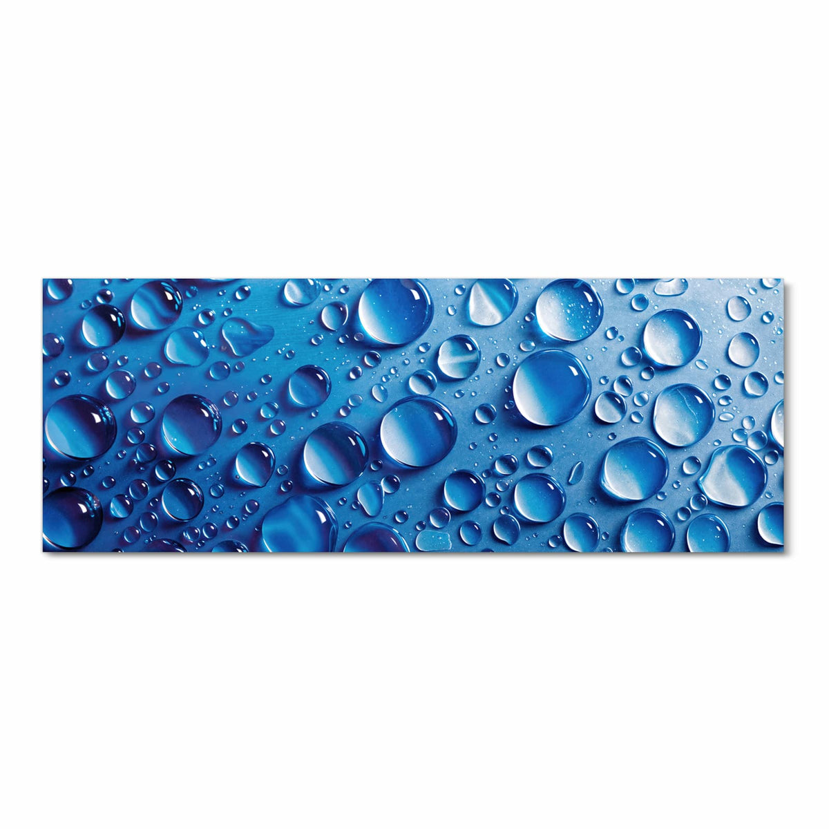 Waschbarer dünner Küchenteppich mit Motiv Wassertropfen in Frontansicht für Ordnung
