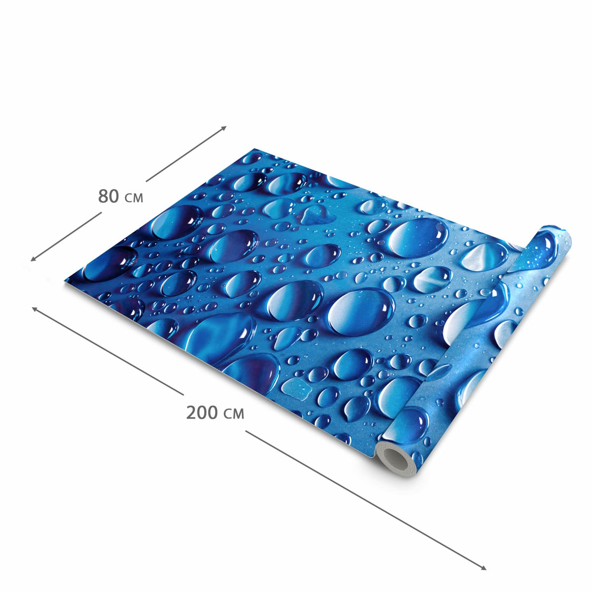 Zeitsparender Küchenteppich mit Motiv Wassertropfen in der Grösse 60x90 cm