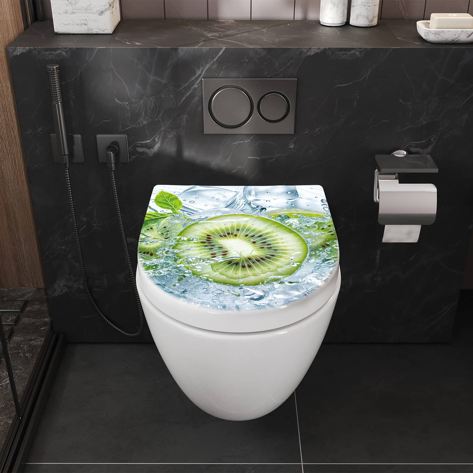WC-Sitz mit Absenkautomatik Frische Kiwi Splashes