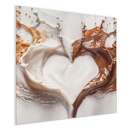 Magnettafel mit dem Motiv Herz aus Milch und Kakao