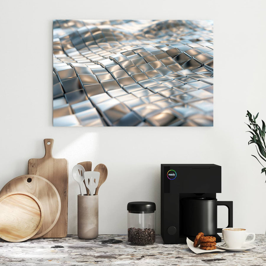 Maße Metall Magnettafel - Welle aus Metallfliesen