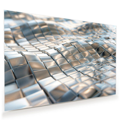 Wandbild mit dem Motiv Welle aus Metallfliesen
