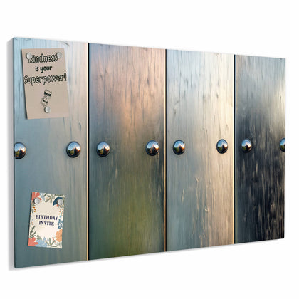 Metall Magnettafel mit dem Motiv Metallknöpfe auf Holz