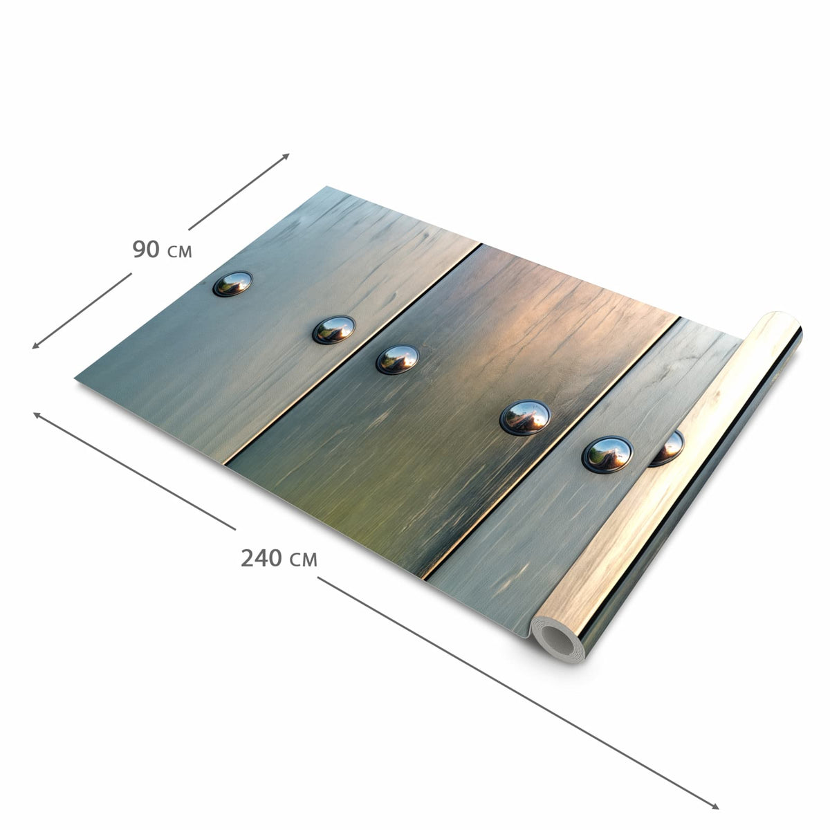 Geruchsneutraler rutschfester Küchenläufer mit Motiv Metallene Paneele in der Größe 90x180 cm