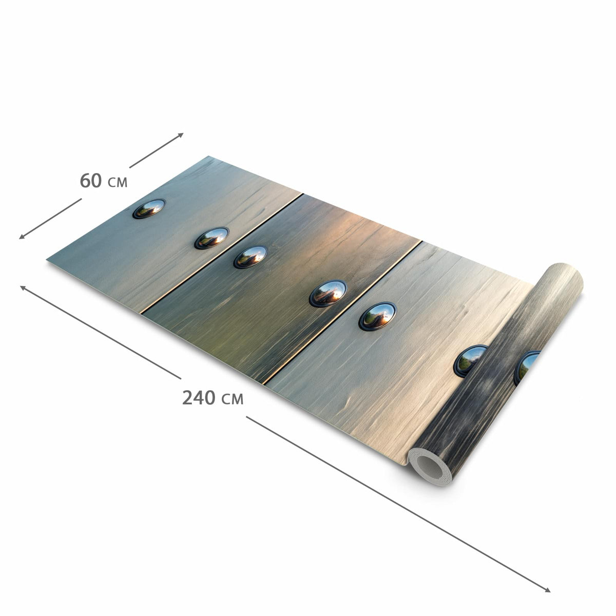 Rutschfester Küchenteppich mit Motiv Metallene Paneele in der Grösse 80x300 cm für sicheres Aufbewahren