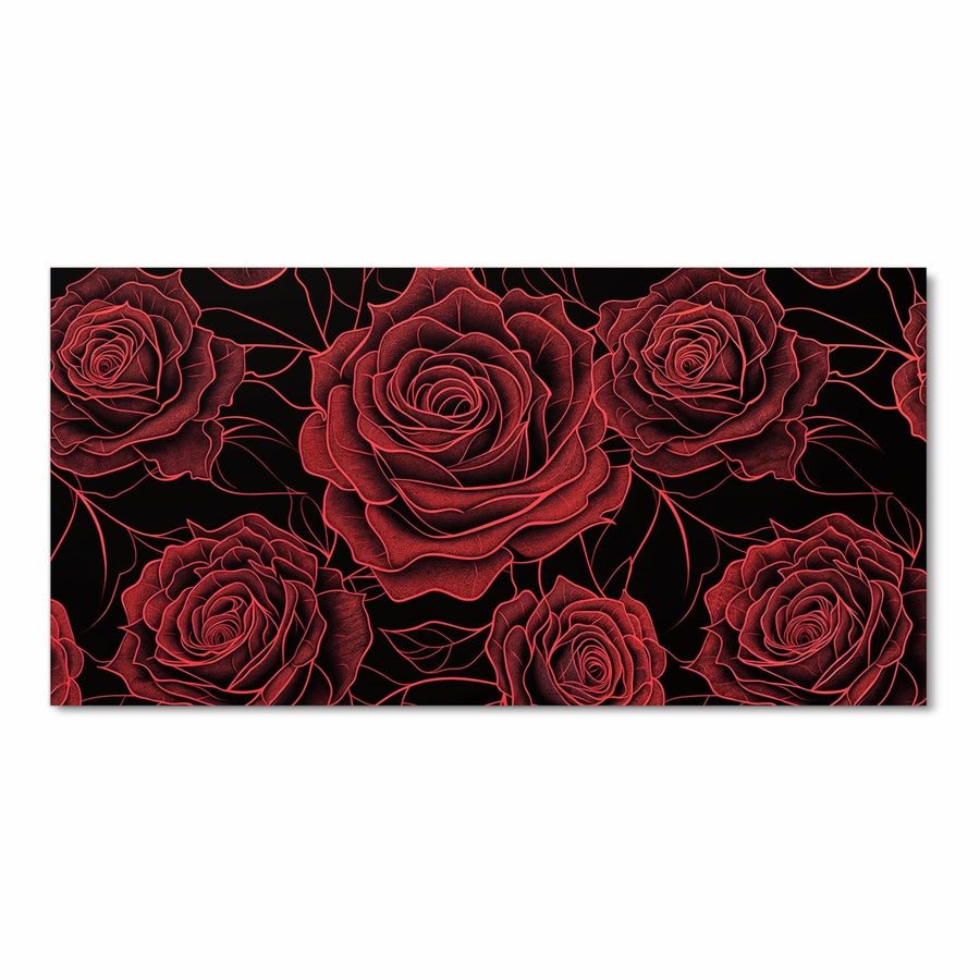 Maße Küchenläufer - Rosenmuster in Rot