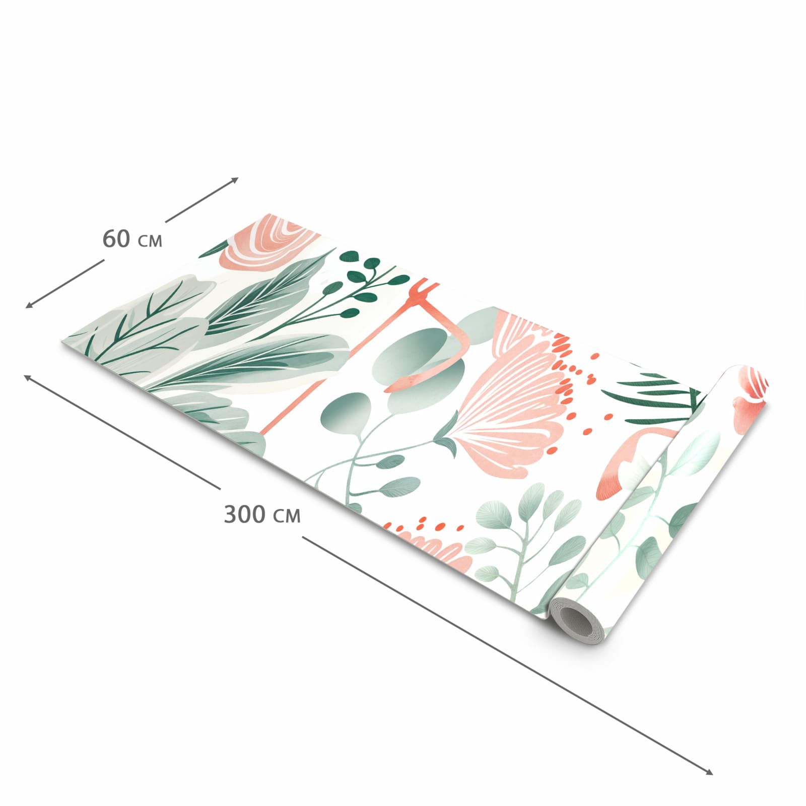 Waschbarer Küchenteppich mit Motiv Flamingo Blätter in der Größe 80x280 cm