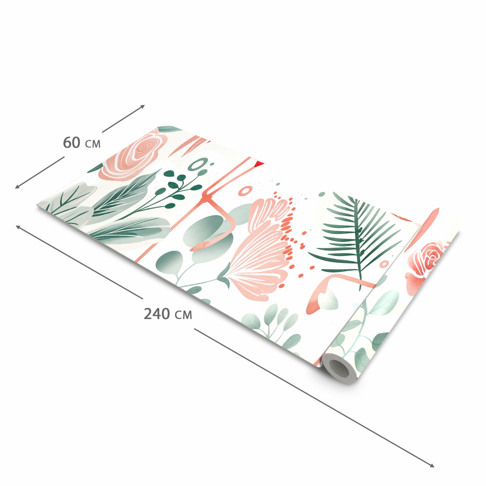 Hygienischer abwaschbarer Küchenteppich mit Motiv Flamingo Blätter in der Grösse 80x280 cm