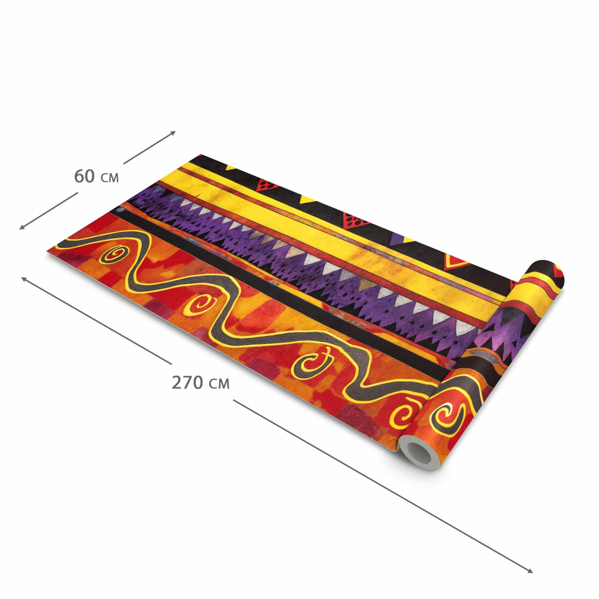 Komfortabler Küchenläufer mit Motiv Ethno Muster Schwarz Rot in der Grösse 80x280 cm