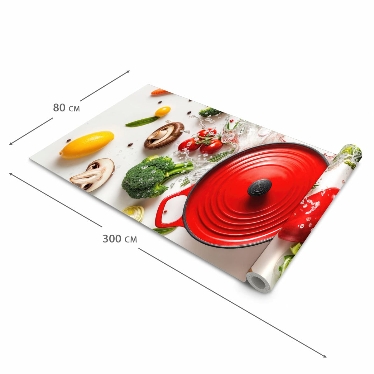 Komfortabler Läufer flur rutschfest mit Motiv Kochvorbereitung in der Grösse 80x250 cm