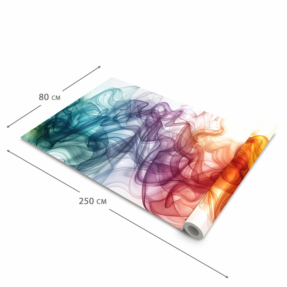 Farbbeständiger Küchenteppich mit Motiv Bunte Wirbel in der Grösse 80x250 cm