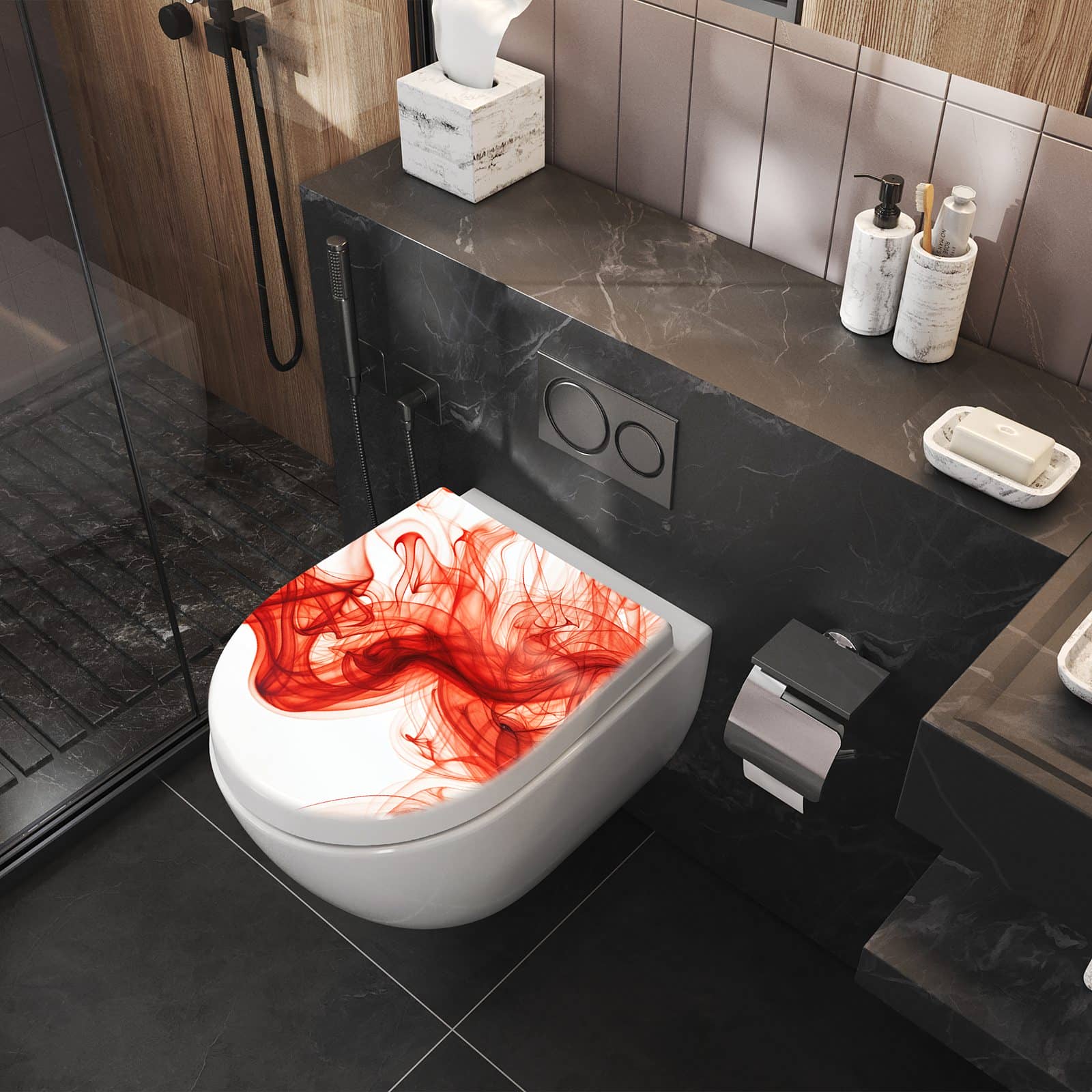 WC-Sitz mit Absenkautomatik Abstrakter Rauch