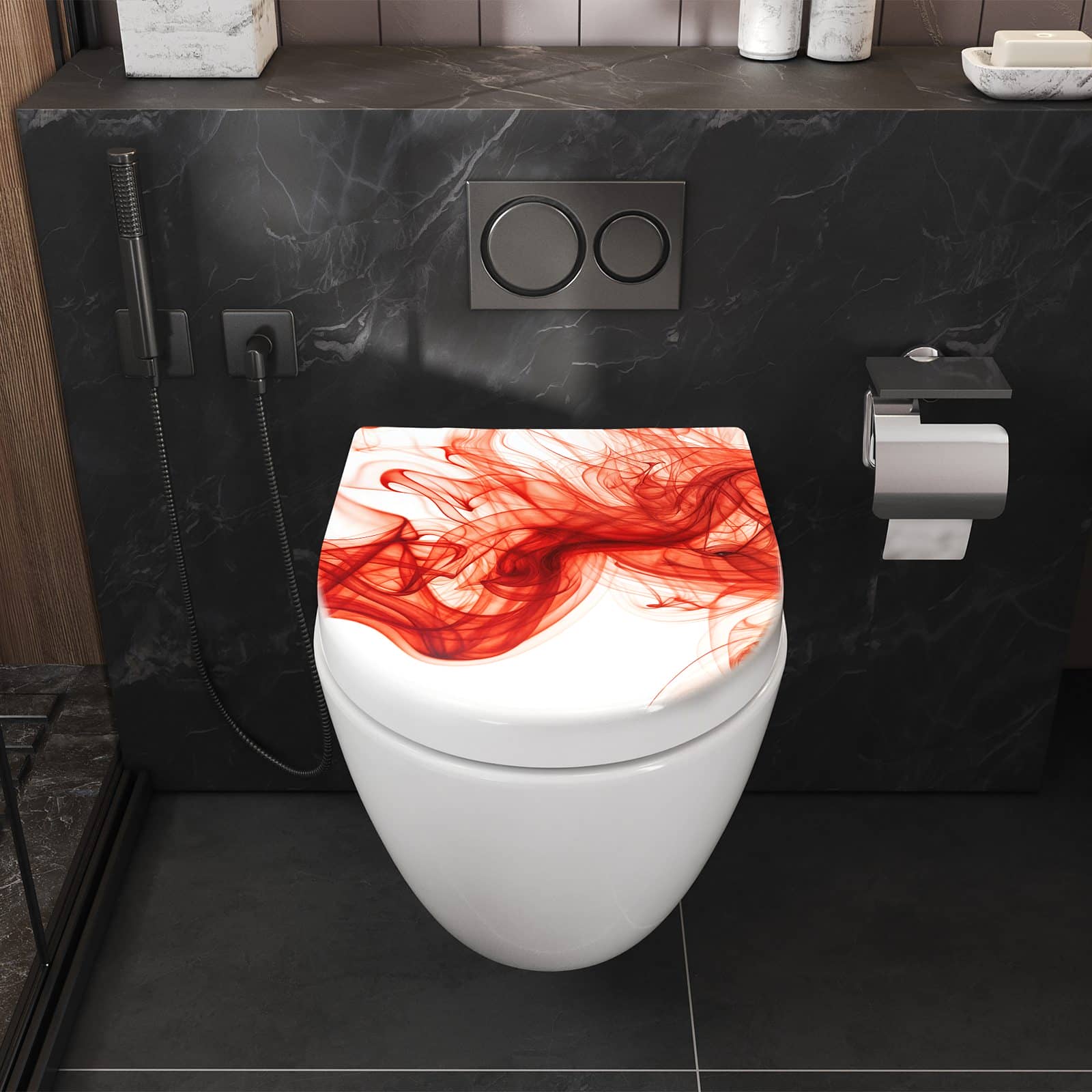 WC-Sitz mit Absenkautomatik Abstrakter Rauch