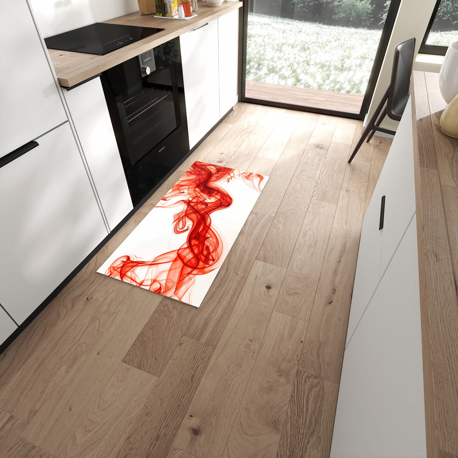 Küchenläufer mit Motiv Abstrakter Rauch für sicheren Stand im Eingangsbereich #grösse_60 x 120 cm