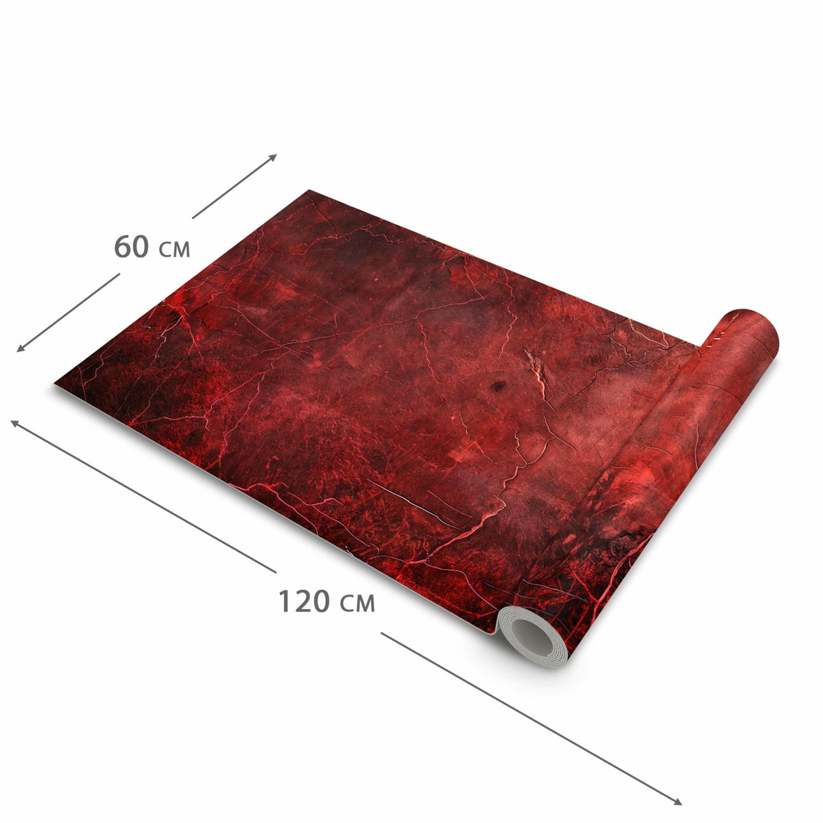 Geruchsneutraler Küchenläufer mit Motiv Rote Struktur in der Grösse 60x300 cm