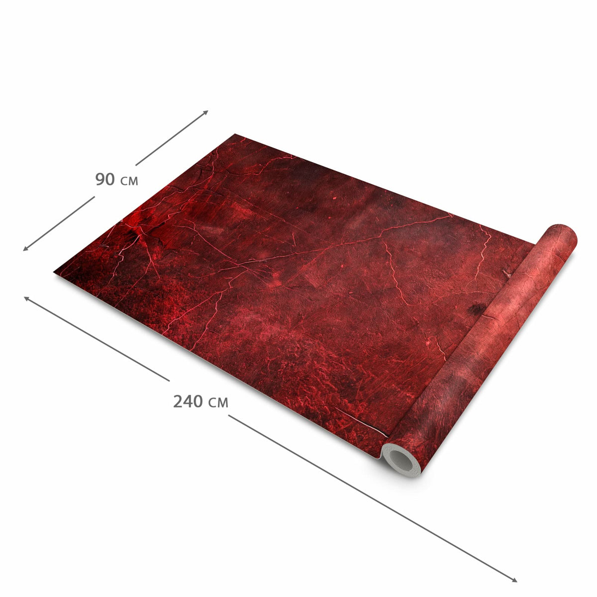 Rutschfester Küchenteppich mit Motiv Rote Struktur in der Grösse 60x90 cm