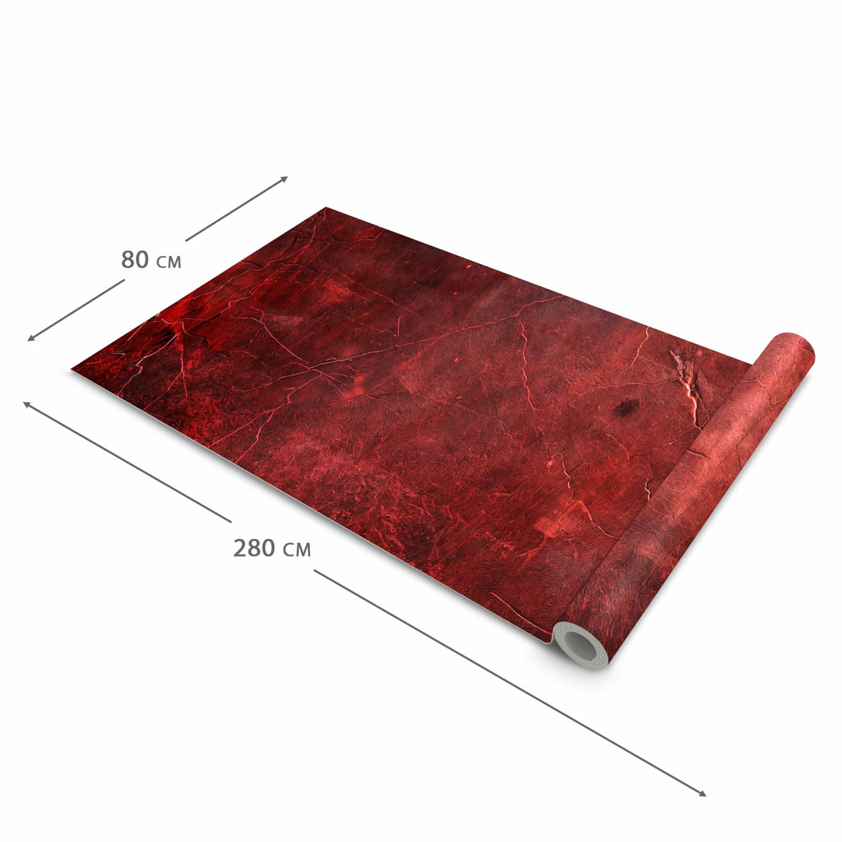 Strapazierfähiger Küchenläufer mit Motiv Rote Struktur in der Grösse 60x300 cm, waschbar