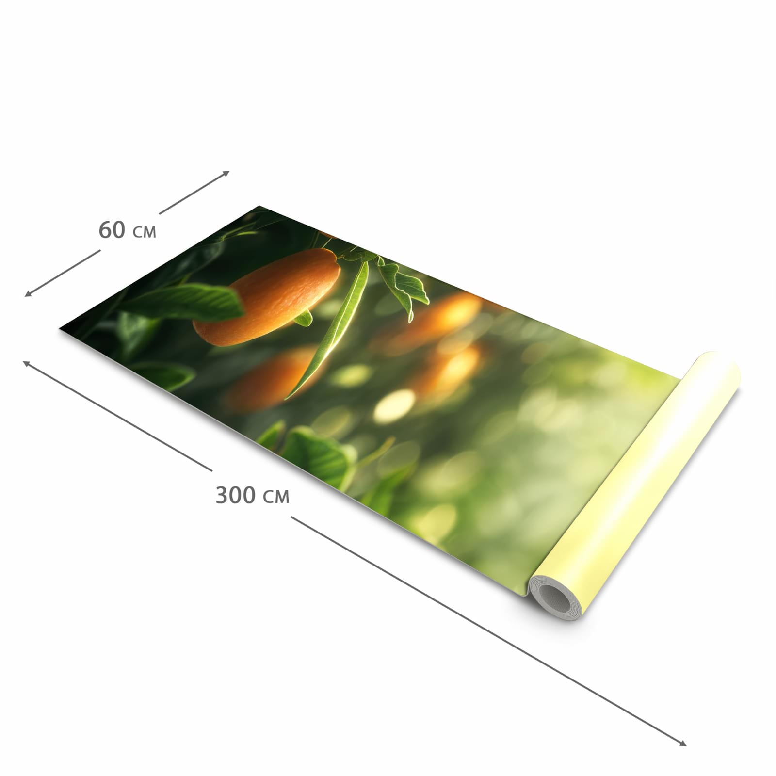 Bodenschonender waschbarer Küchenteppich mit Motiv Orangenbaum Closeup in der Grösse 80x200 cm