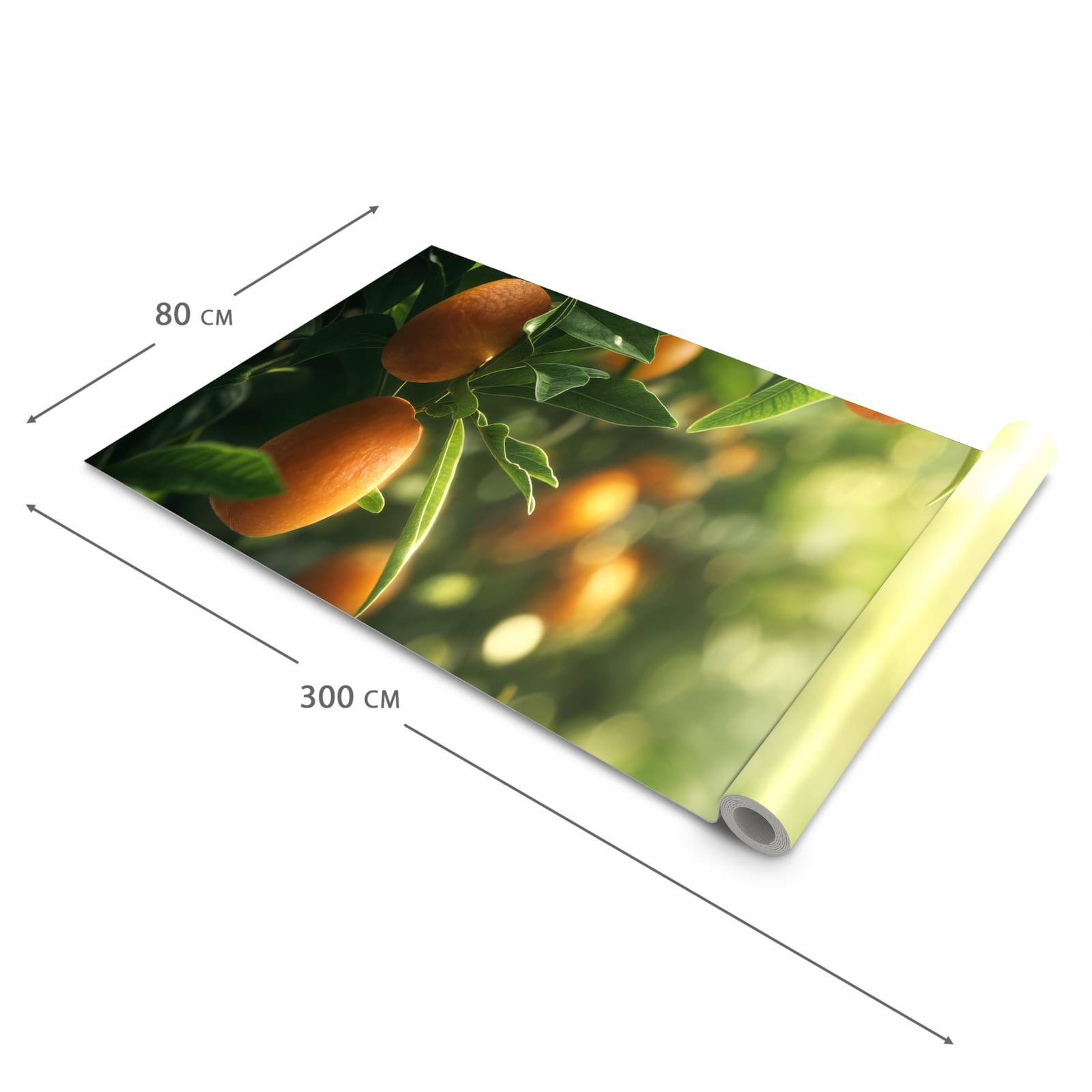 Geräuschdämpfender waschbarer Küchenteppich mit Motiv Orangenbaum Closeup in der Größe 80x200 cm