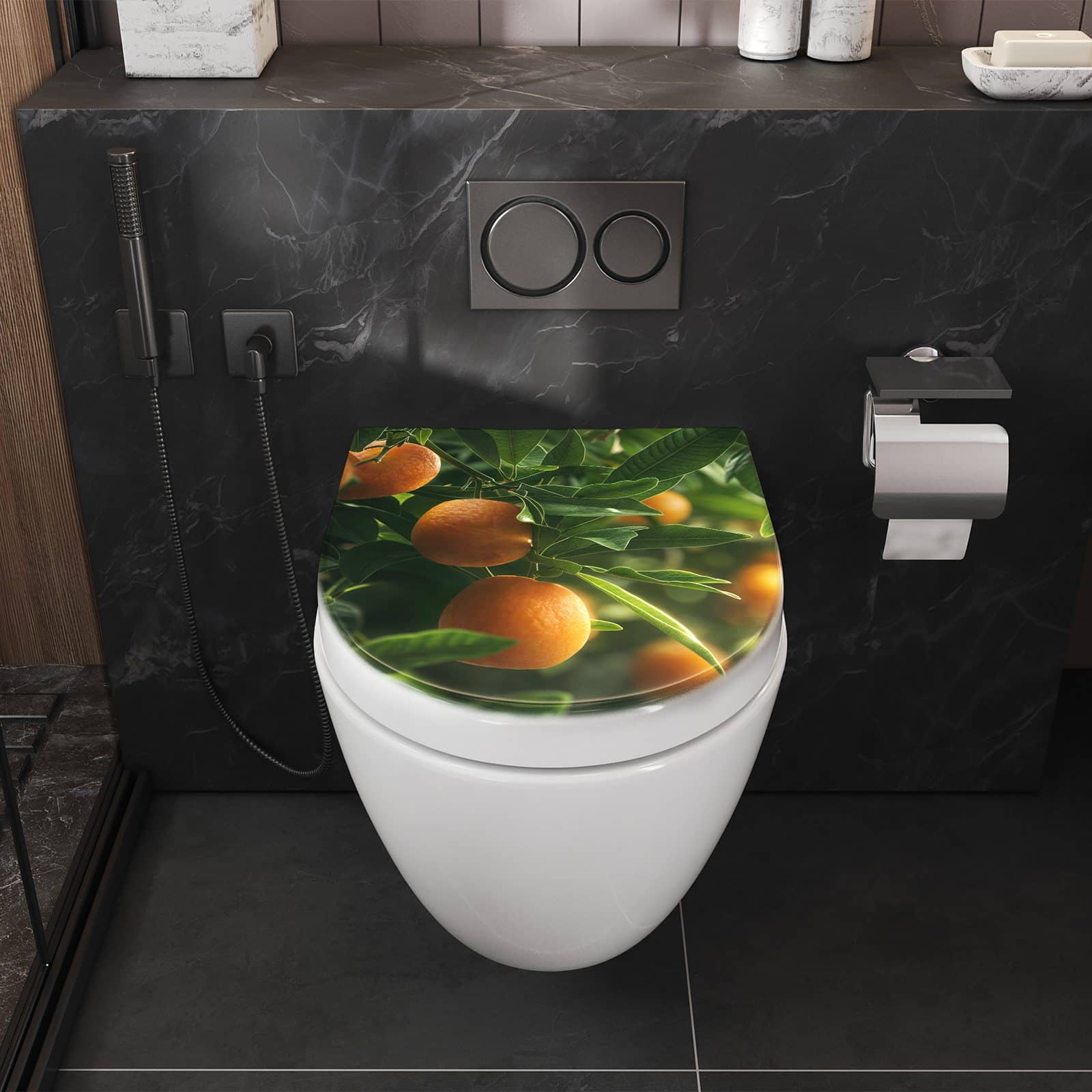 WC-Sitz mit Absenkautomatik Orangenbaum Closeup