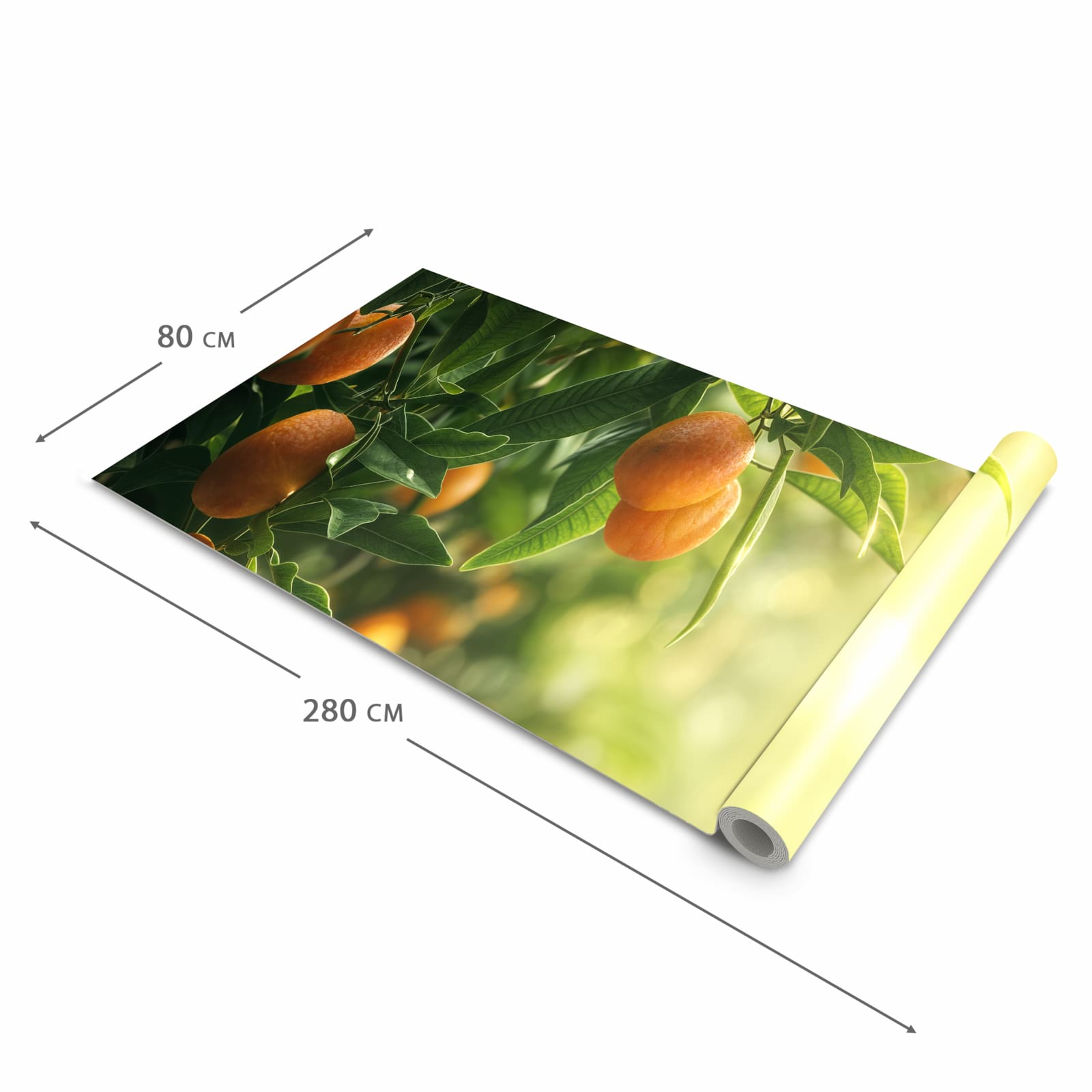 Zeitsparender waschbarer Küchenteppich mit Motiv Orangenbaum Closeup in der Grösse 80x200 cm