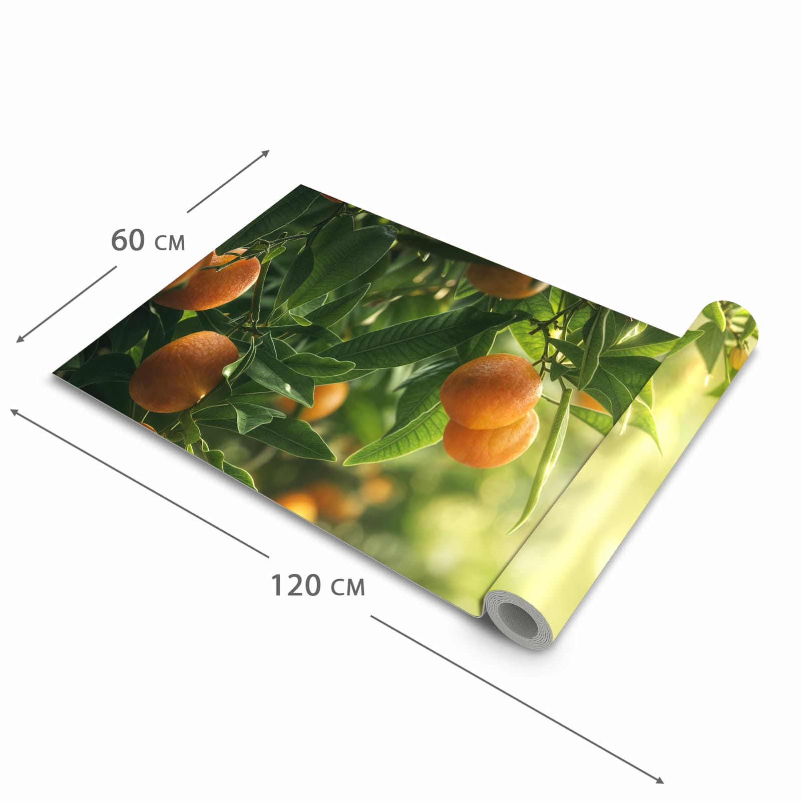 Langlebiger waschbarer Teppich mit Motiv Orangenbaum Closeup in der Grösse 60x90 cm