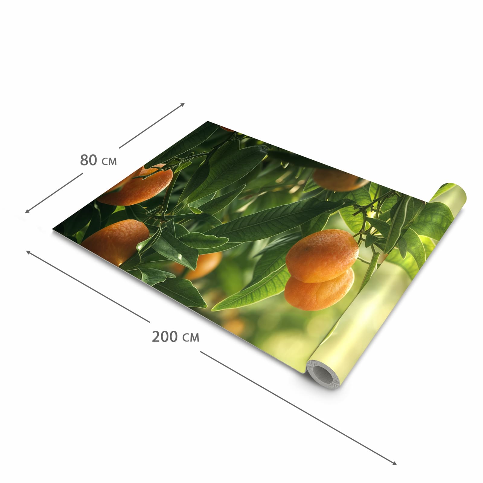 Formstabiler rutschfester Küchenteppich mit Motiv Orangenbaum Closeup in der Grösse 80x200 cm