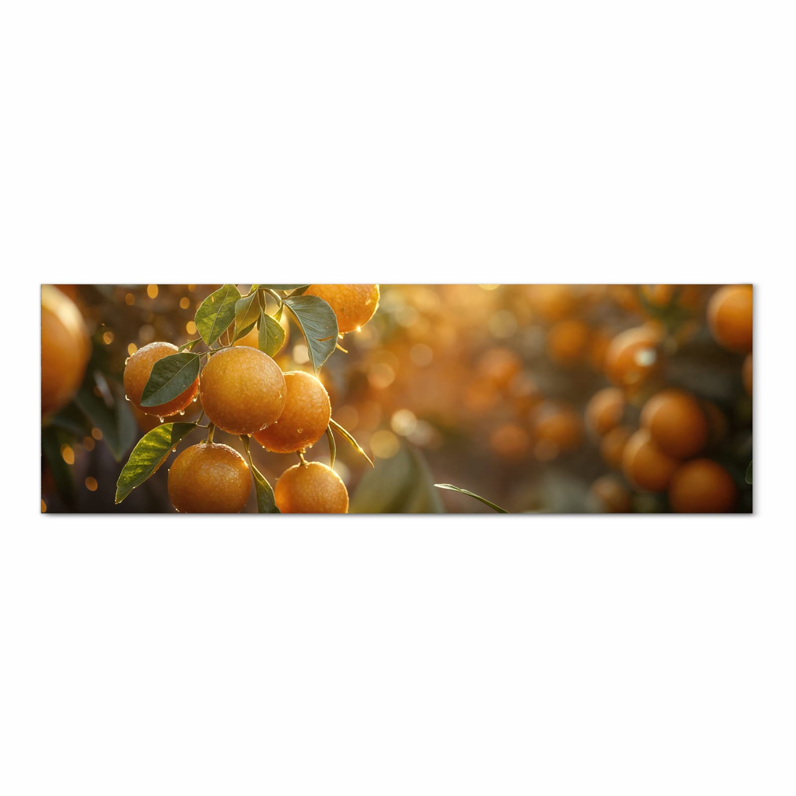 Komfortabler rutschfester Küchenläufer mit Motiv Sonnengeflutete Orangen in Frontansicht