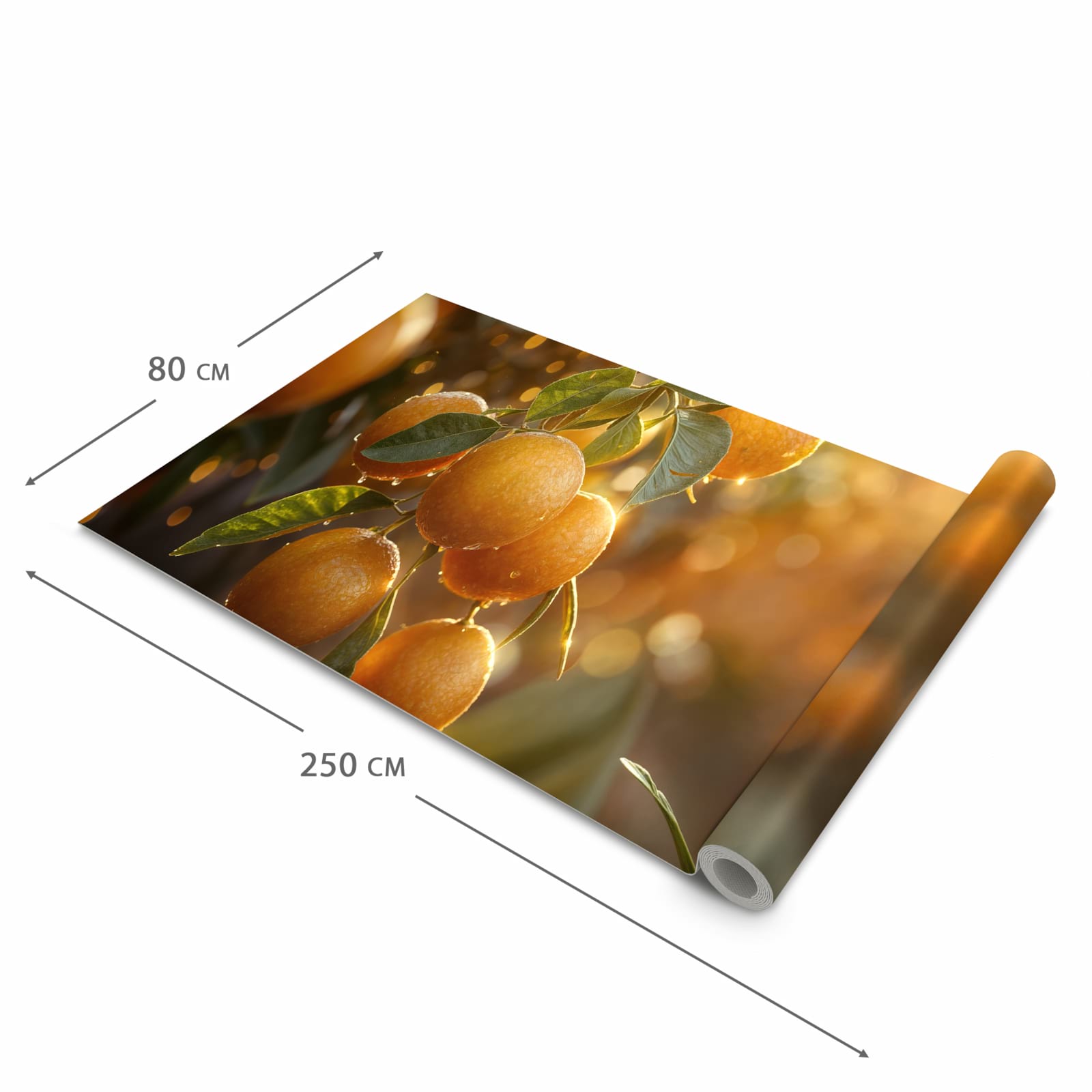 Pflegeleichter rutschfester Läufer mit Motiv Sonnengeflutete Orangen in der Grösse 60x90 cm