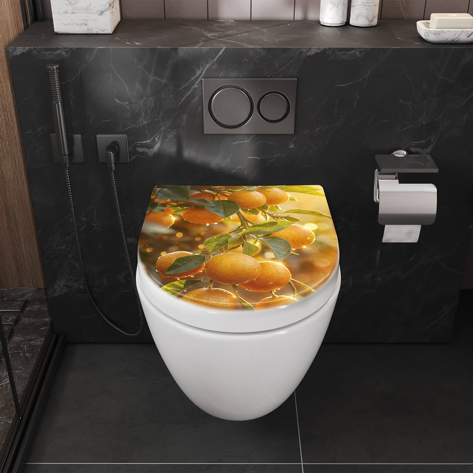 WC-Sitz mit Absenkautomatik Sonnengeflutete Orangen
