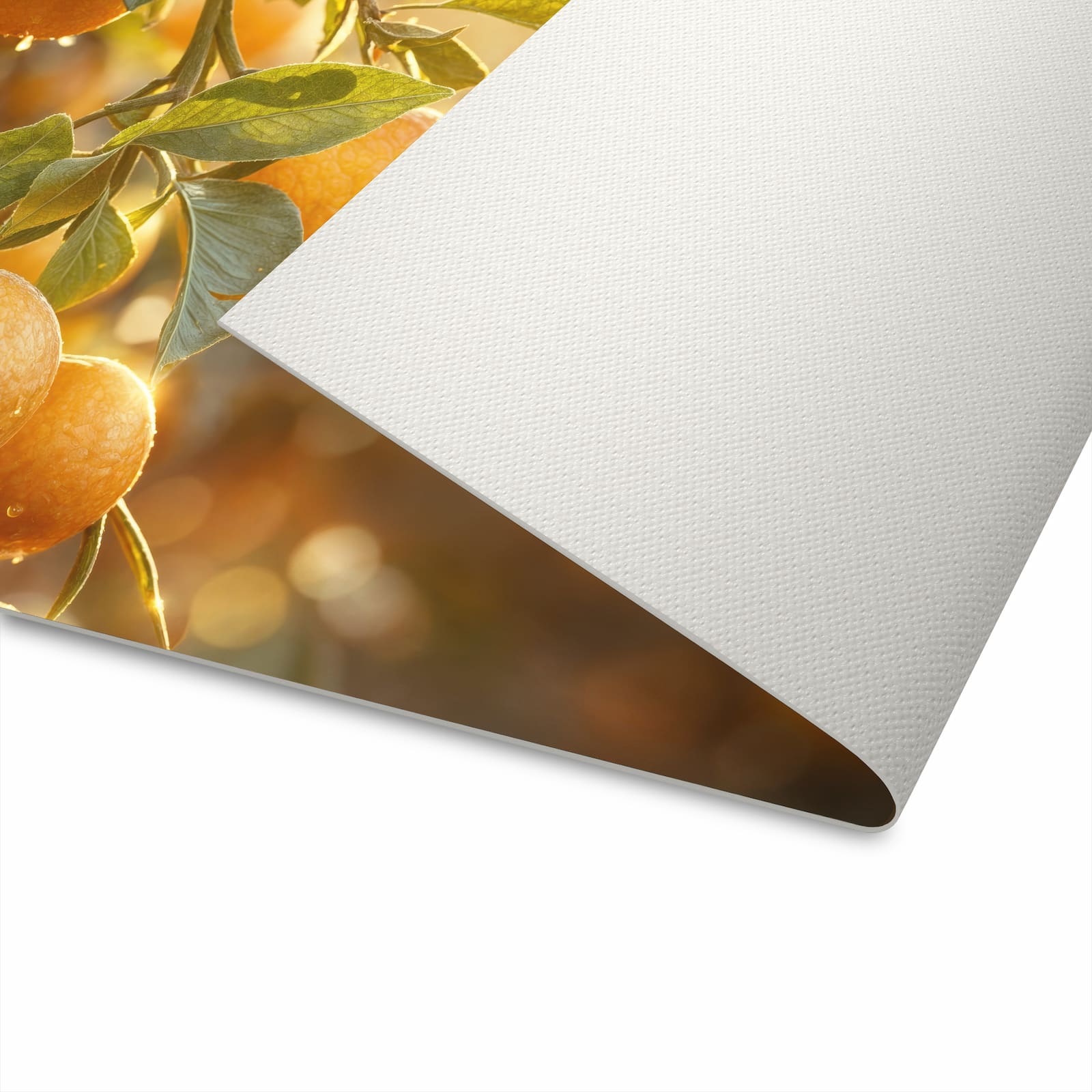 Pflegeleichter großer Küchenteppich mit Motiv Sonnengeflutete Orangen in der Unterseite