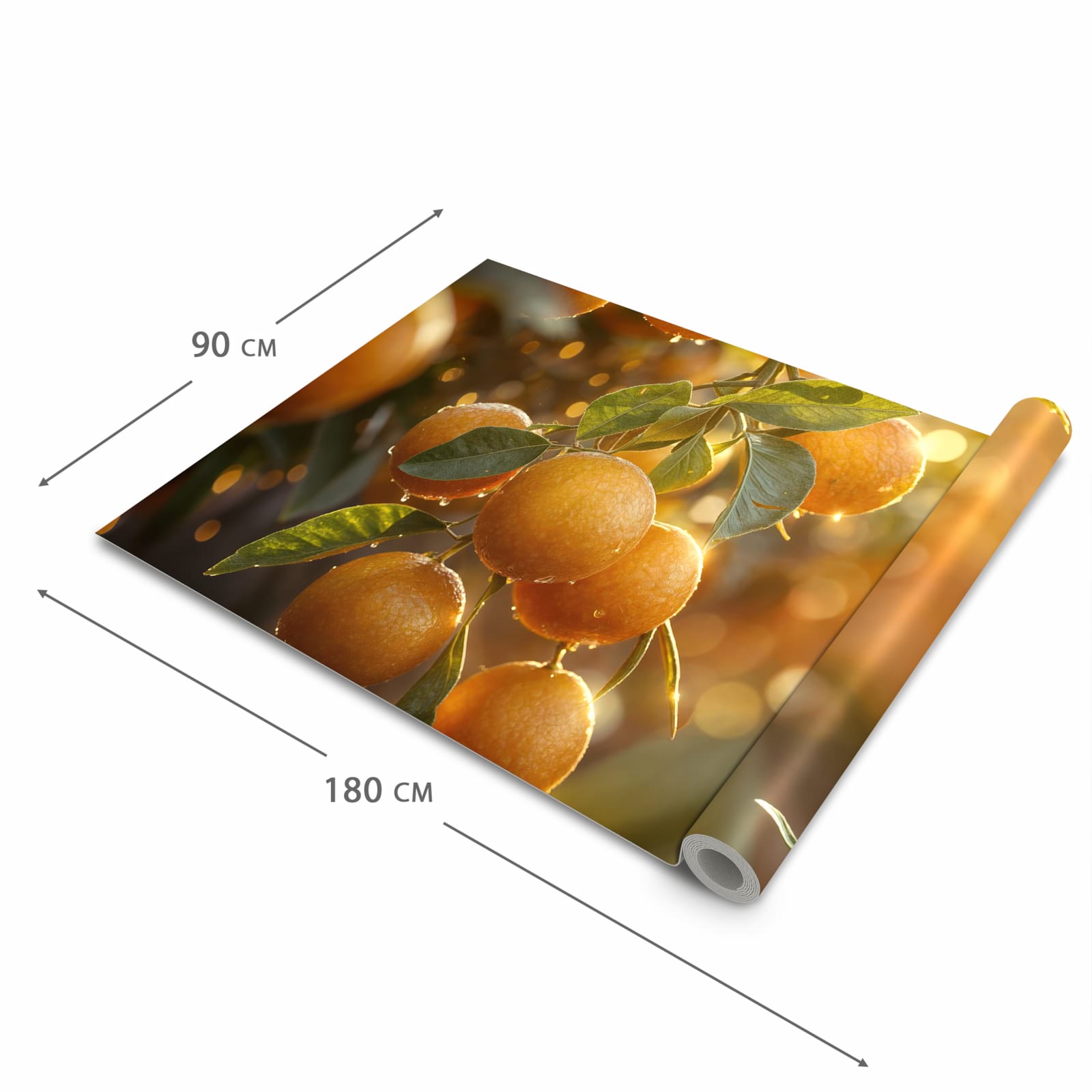 Strapazierfähiger waschbarer Teppich mit Motiv Sonnengeflutete Orangen in der Grösse 60x90 cm