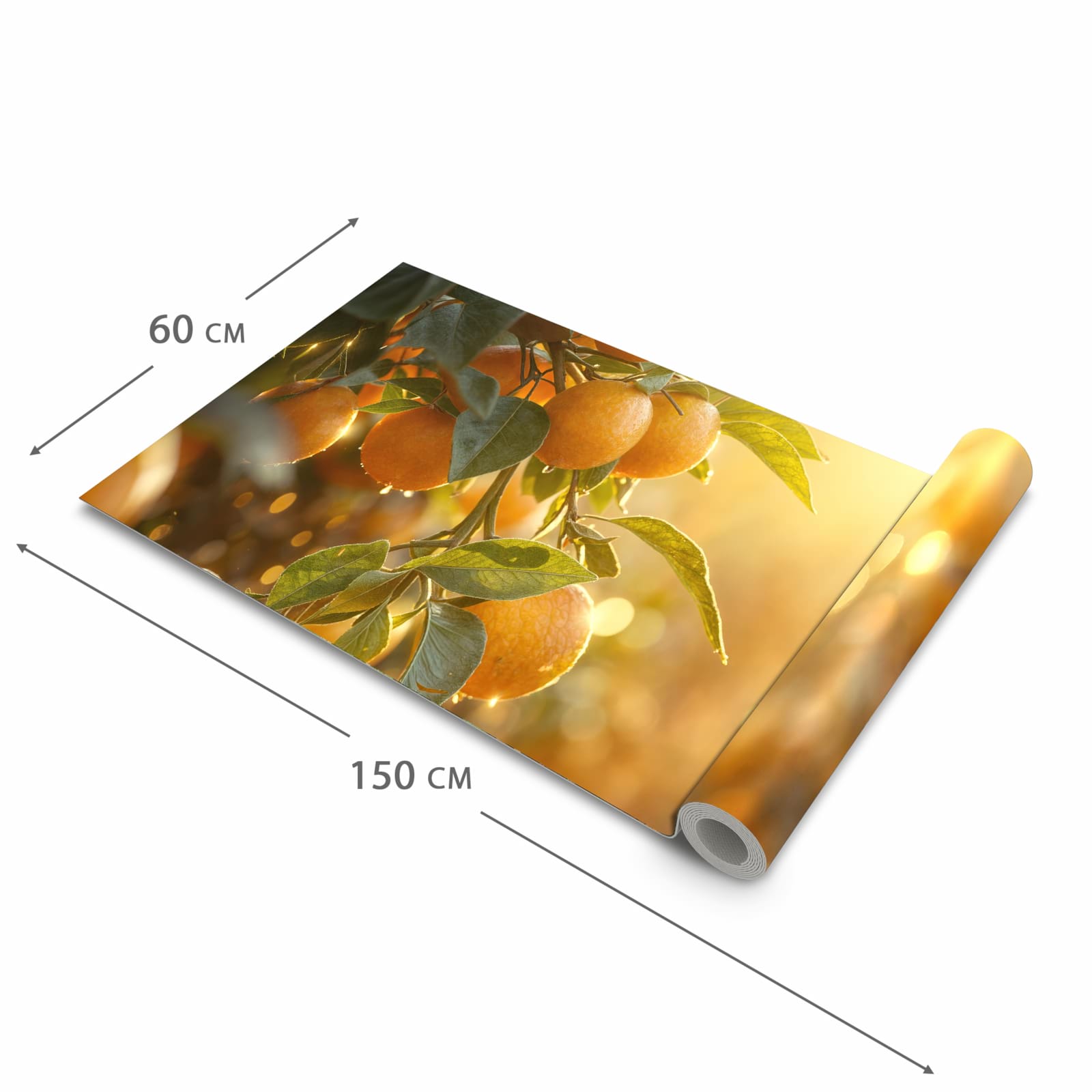 Schmutzabweisender Küchenläufer mit Motiv Sonnengeflutete Orangen in der Grösse 60x90 cm