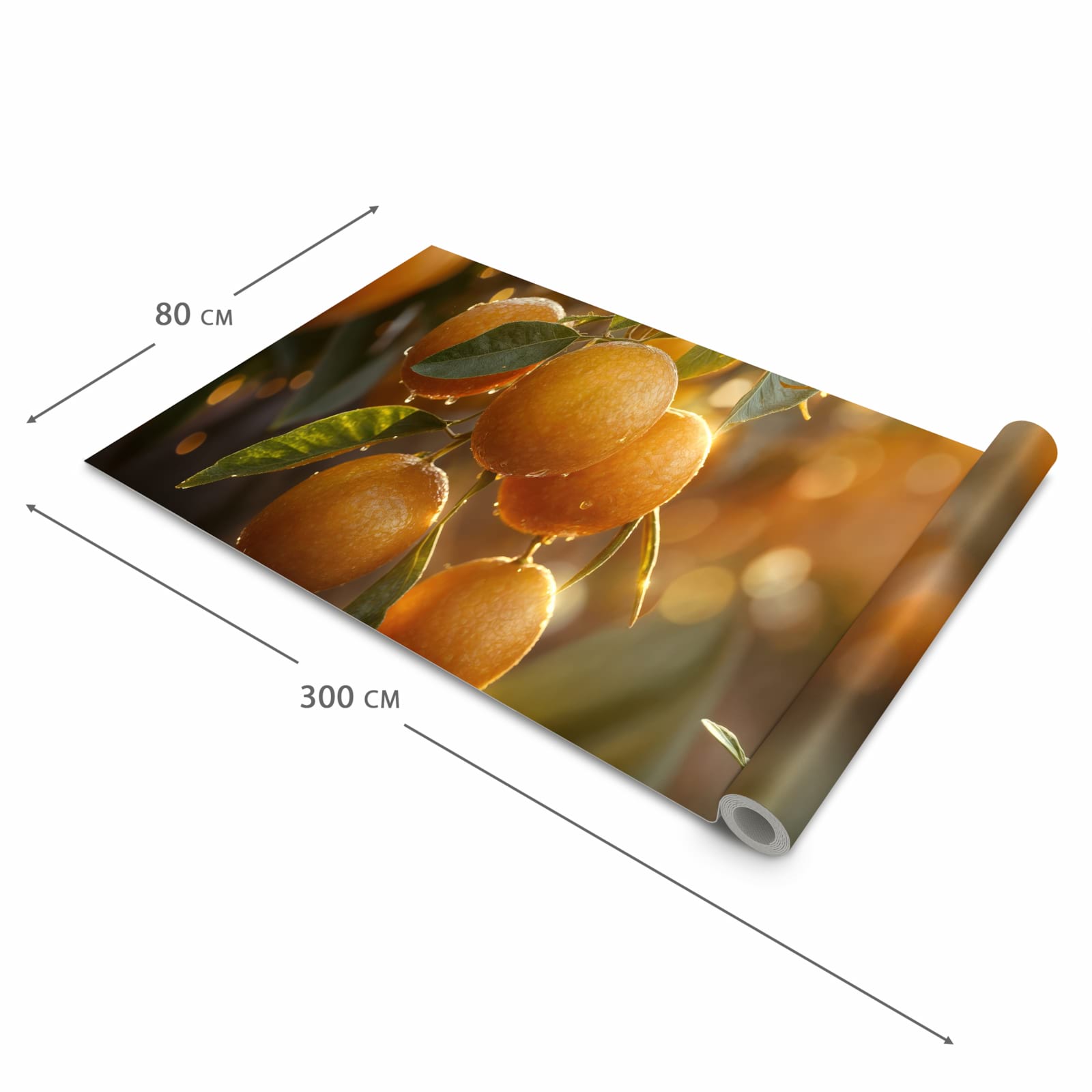 Hygienischer rutschfester Teppich mit Motiv Sonnengeflutete Orangen in der Grösse 60x90 cm