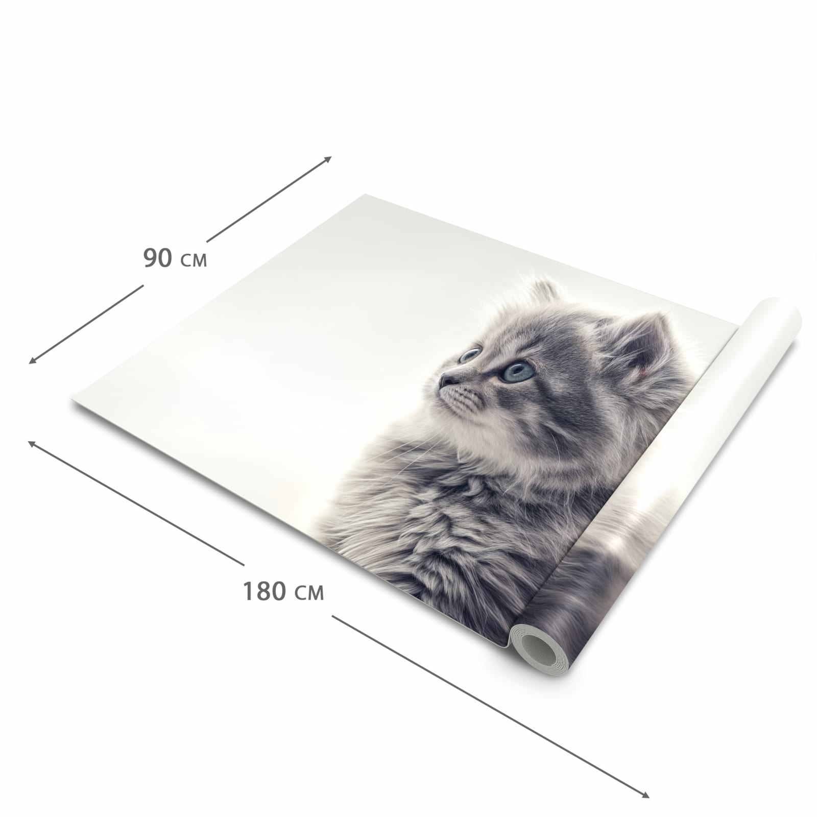 Komfortabler Küchenteppich mit Motiv Kitten Portrait in der Grösse 60x90 cm